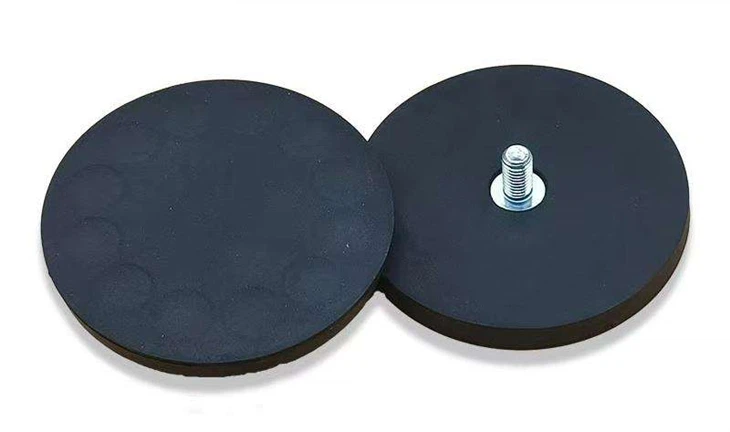 Heavy Duty Rubber Coated Pot Magnet for Securing Lights and Cameras on Vehicles