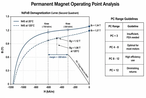 info-1-1 Permanent magnet load line and B-H demagnetization curve operating point analysis for motor design