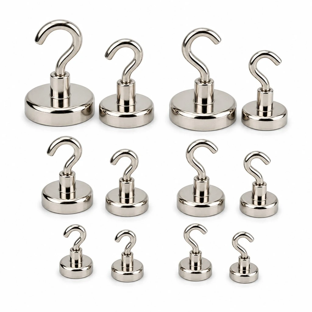 product-1-1 N42 neodymium pot magnet with hook custom samples