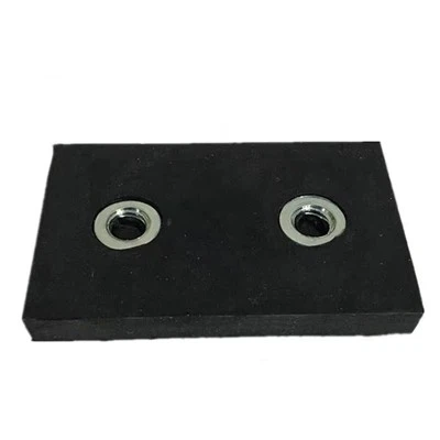 Custom Rubber POT Coated Neodymium Rectangular Magnets With Two Holes