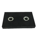 Custom Rubber POT Coated Neodymium Rectangular Magnets With Two Holes